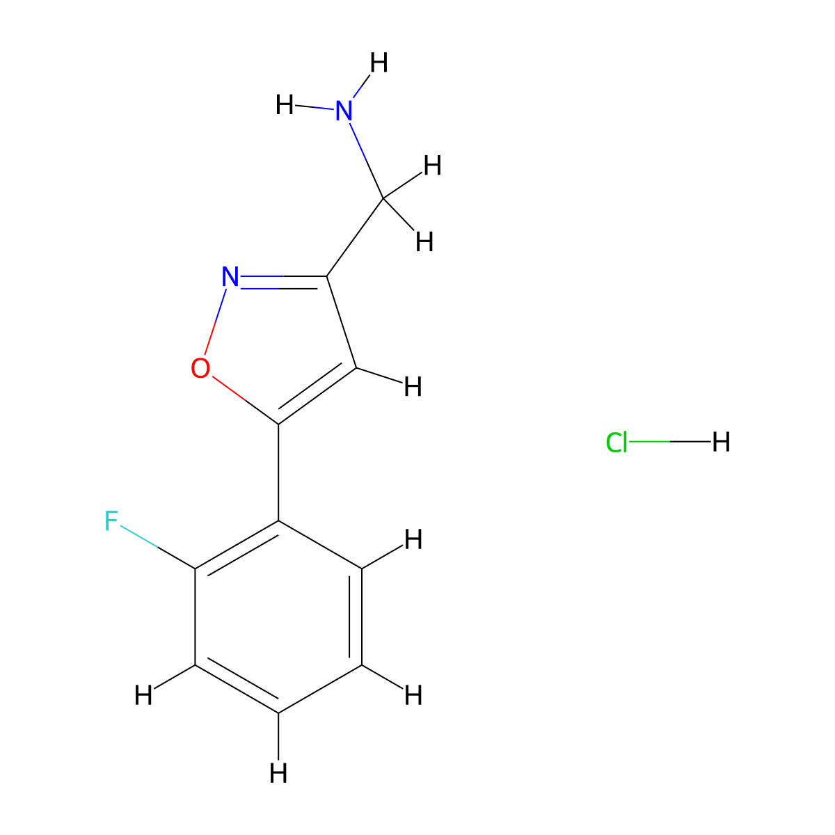 [5-(2-Fluorophenyl)-1,2-oxazol-3-yl]methanamine hydrochloride molecular structure, CAS 1351595-63-5