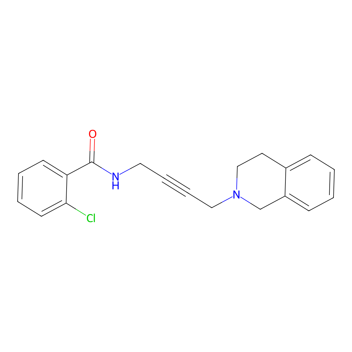 2-chloro-N-(4-(3,4-dihydroisoquinolin-2(1H)-yl)but-2-yn-1-yl)benzamide molecular structure, CAS 1351596-11-6
