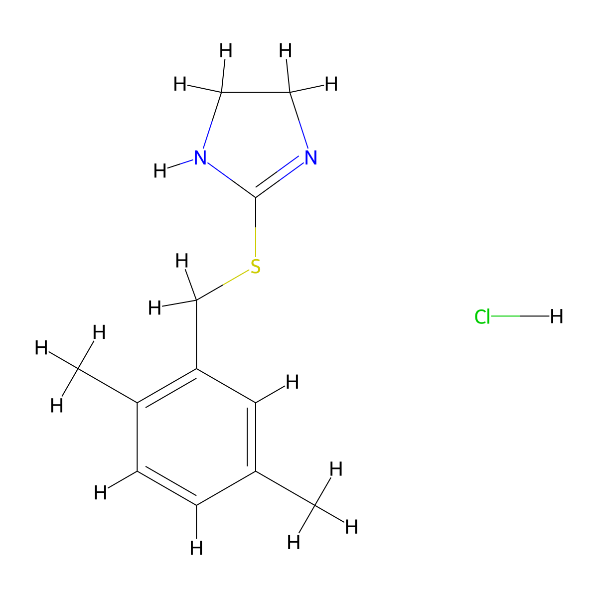 2-[(2,5-dimethylbenzyl)thio]-4,5-dihydro-1H-imidazole hydrochloride molecular structure, CAS 1351596-12-7