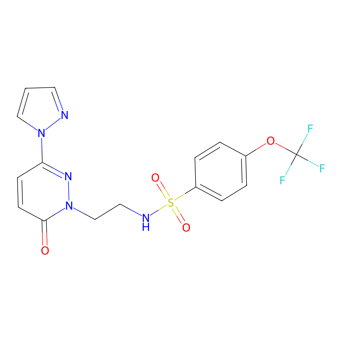 N-(2-(6-oxo-3-(1H-pyrazol-1-yl)pyridazin-1(6H)-yl)ethyl)-4-(trifluoromethoxy)benzenesulfonamide molecular structure, CAS 1351596-22-9