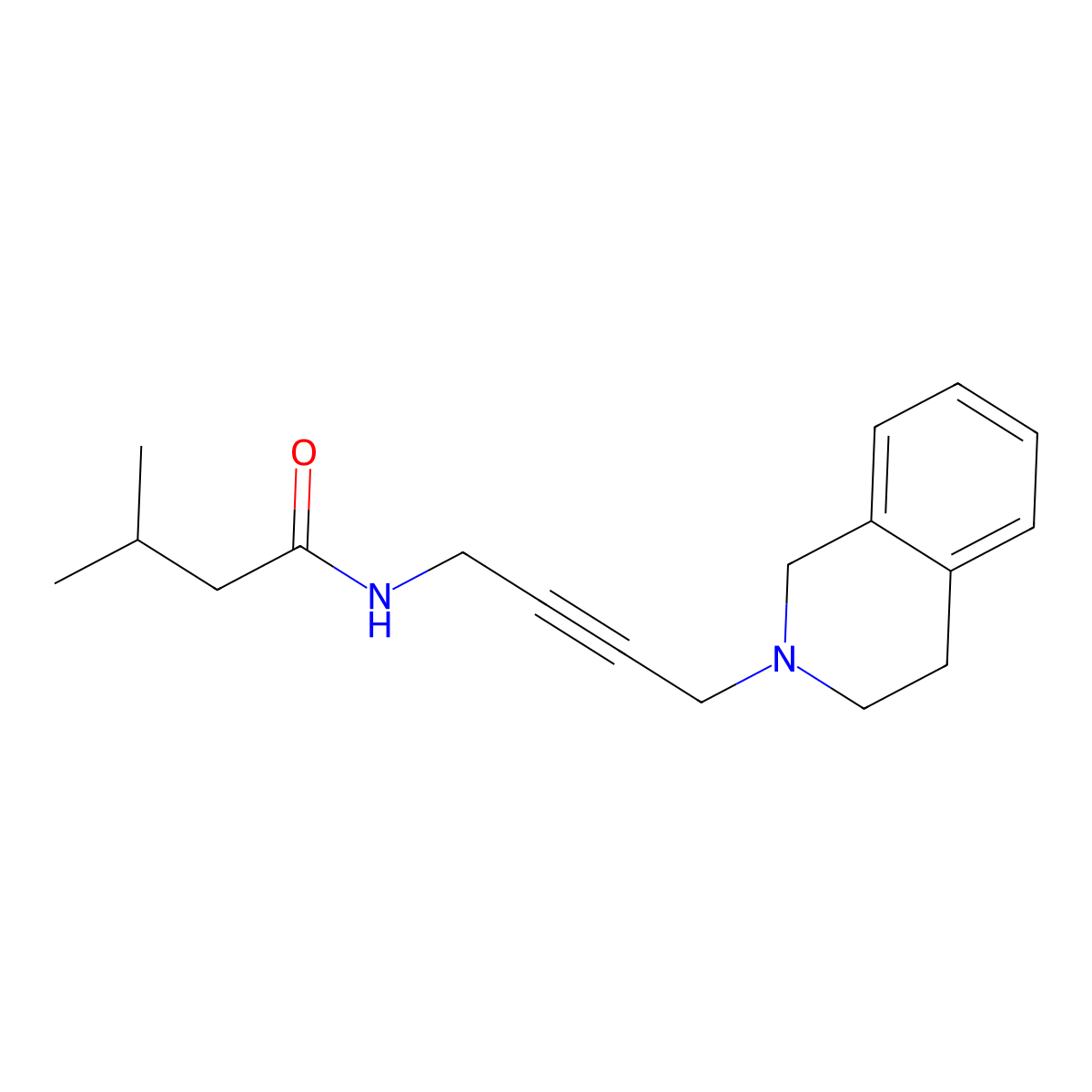 3-methyl-N-[4-(1,2,3,4-tetrahydroisoquinolin-2-yl)but-2-yn-1-yl]butanamide molecular structure, CAS 1351596-62-7