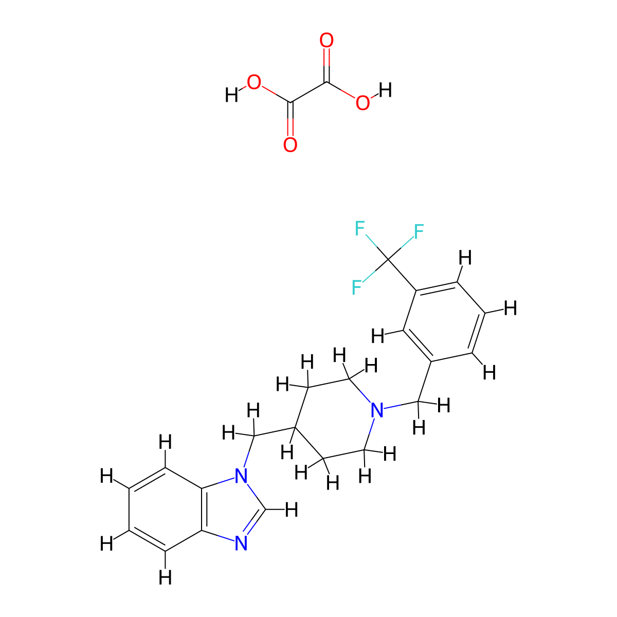 1-((1-(3-(trifluoromethyl)benzyl)piperidin-4-yl)methyl)-1H-benzo[d]imidazole oxalate molecular structure, CAS 1351596-63-8