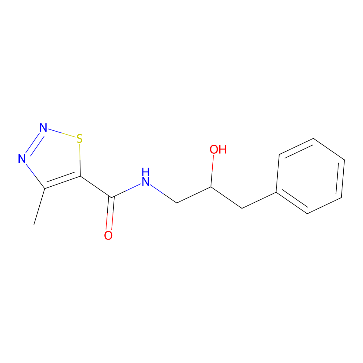 N-(2-hydroxy-3-phenylpropyl)-4-methyl-1,2,3-thiadiazole-5-carboxamide molecular structure, CAS 1351596-87-6