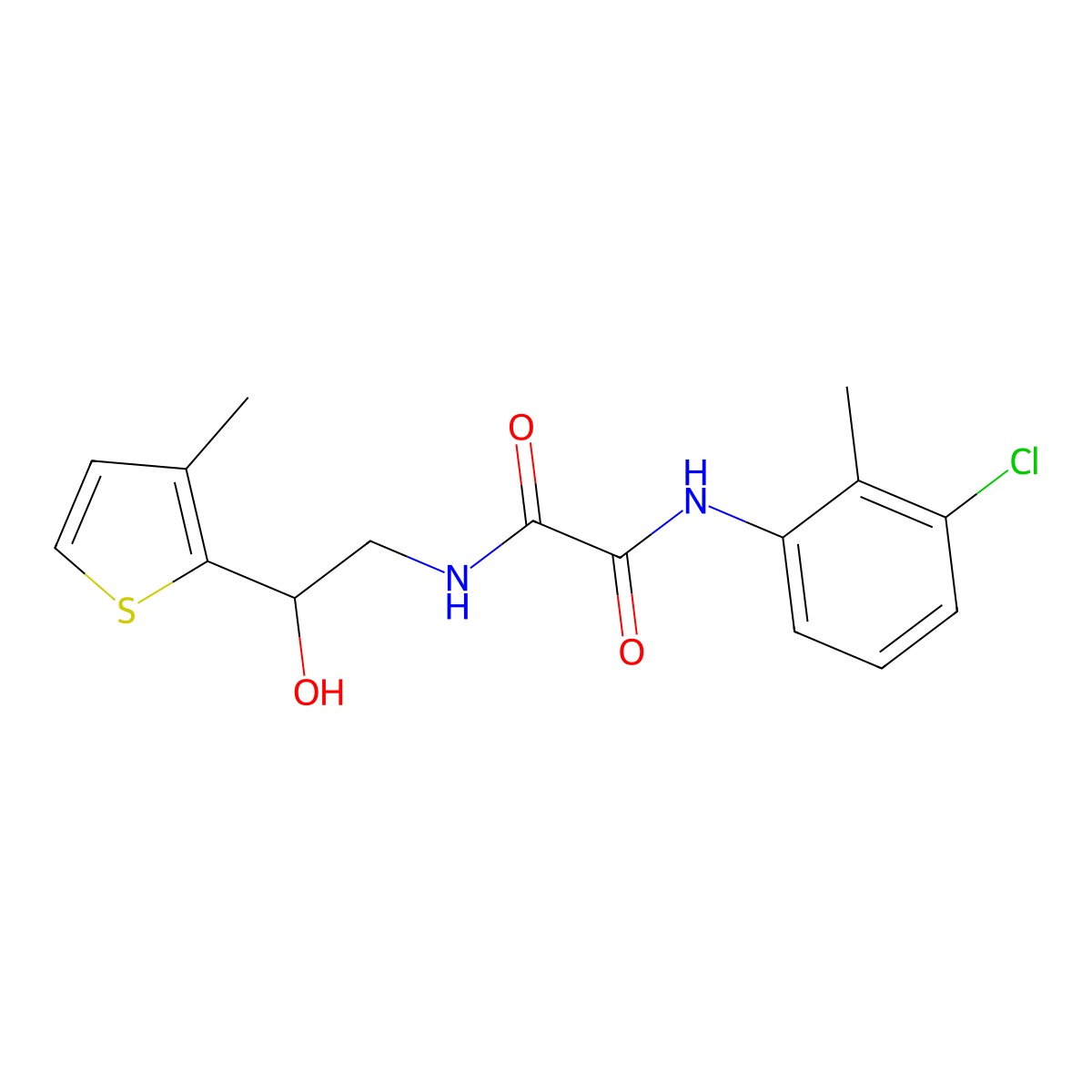 N1-(3-chloro-2-methylphenyl)-N2-(2-hydroxy-2-(3-methylthiophen-2-yl)ethyl)oxalamide molecular structure, CAS 1351596-94-5