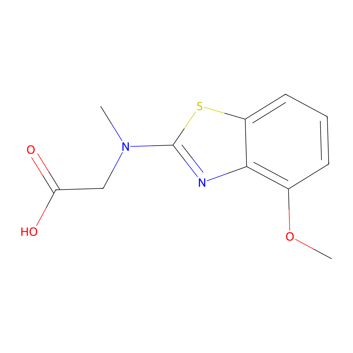 N-(4-methoxy-1,3-benzothiazol-2-yl)-N-methylglycine molecular structure, CAS 1351597-05-1