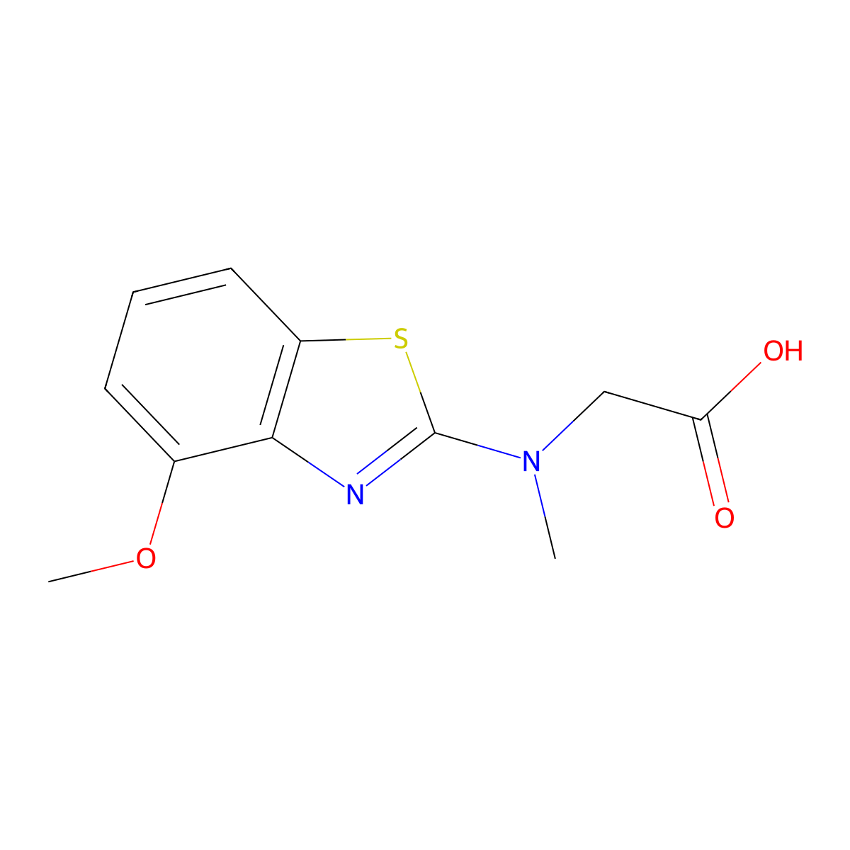 N-(4-methoxy-1,3-benzothiazol-2-yl)-N-methylglycine molecular structure, CAS 1351597-05-1