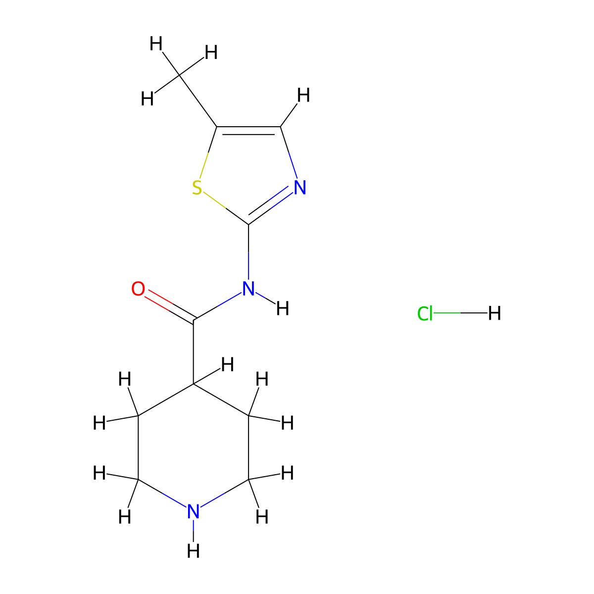 N-(5-methyl-1,3-thiazol-2-yl)piperidine-4-carboxamide hydrochloride molecular structure, CAS 1351597-38-0