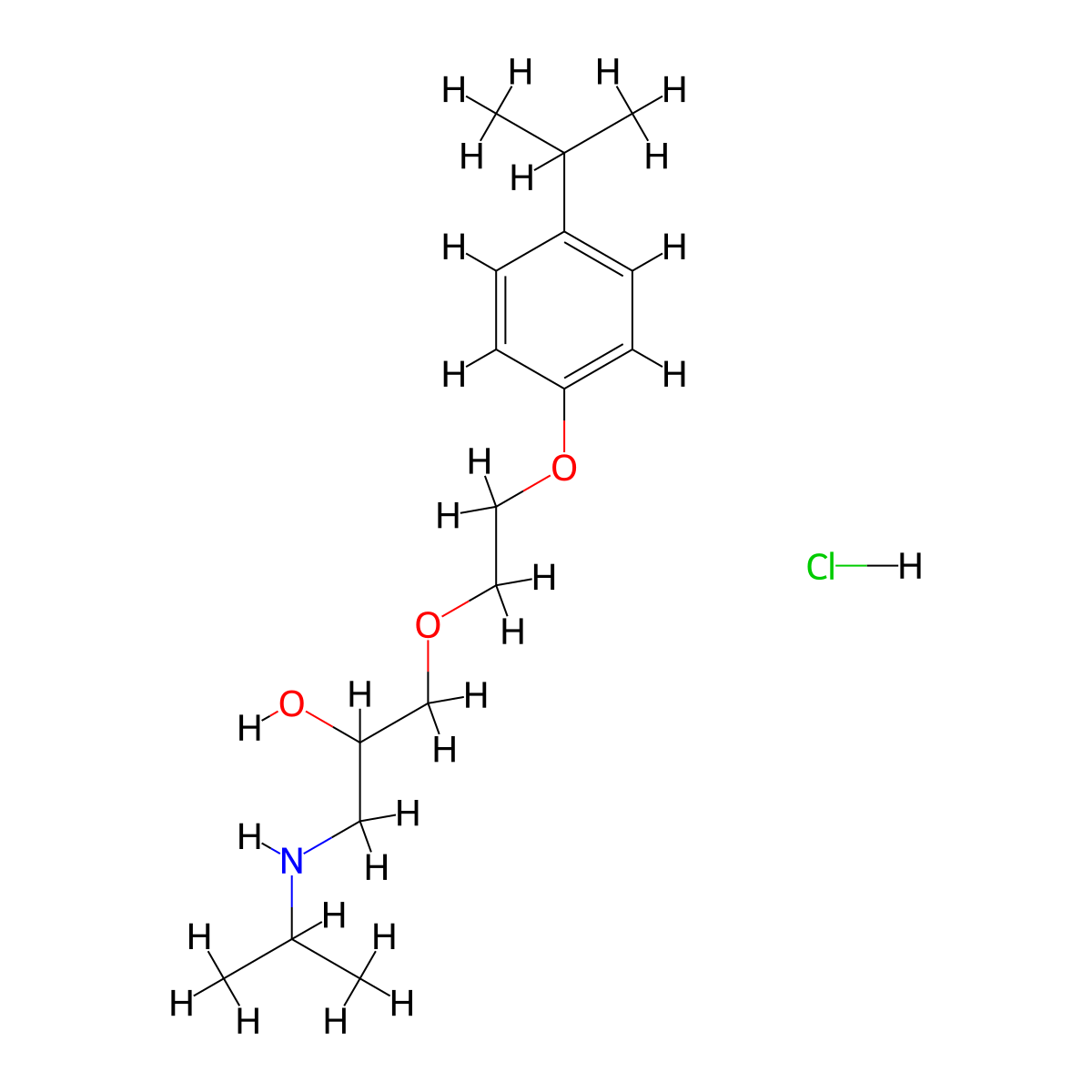 1-(Isopropylamino)-3-(2-(4-isopropylphenoxy)ethoxy)propan-2-ol hydrochloride molecular structure, CAS 1351597-42-6