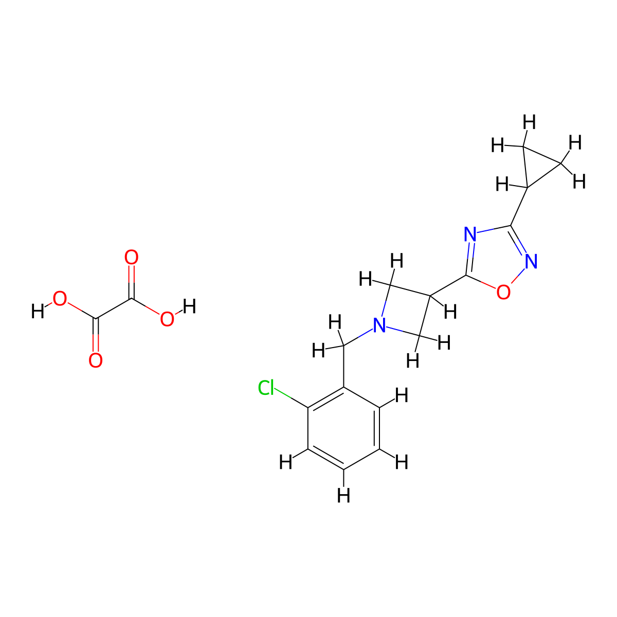 5-(1-(2-Chlorobenzyl)azetidin-3-yl)-3-cyclopropyl-1,2,4-oxadiazole oxalate molecular structure, CAS 1351597-49-3