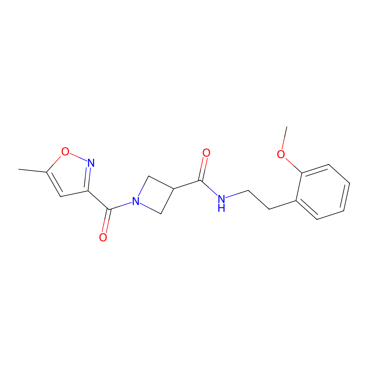 N-[2-(2-methoxyphenyl)ethyl]-1-(5-methyl-1,2-oxazole-3-carbonyl)azetidine-3-carboxamide molecular structure, CAS 1351597-63-1