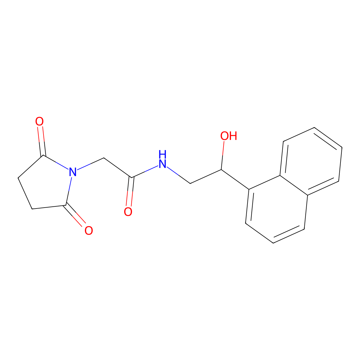 2-(2,5-dioxopyrrolidin-1-yl)-N-[2-hydroxy-2-(naphthalen-1-yl)ethyl]acetamide molecular structure, CAS 1351597-93-7
