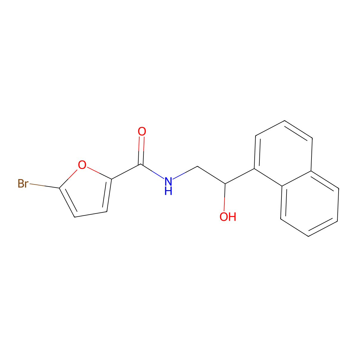 5-bromo-N-(2-hydroxy-2-(naphthalen-1-yl)ethyl)furan-2-carboxamide molecular structure, CAS 1351597-95-9