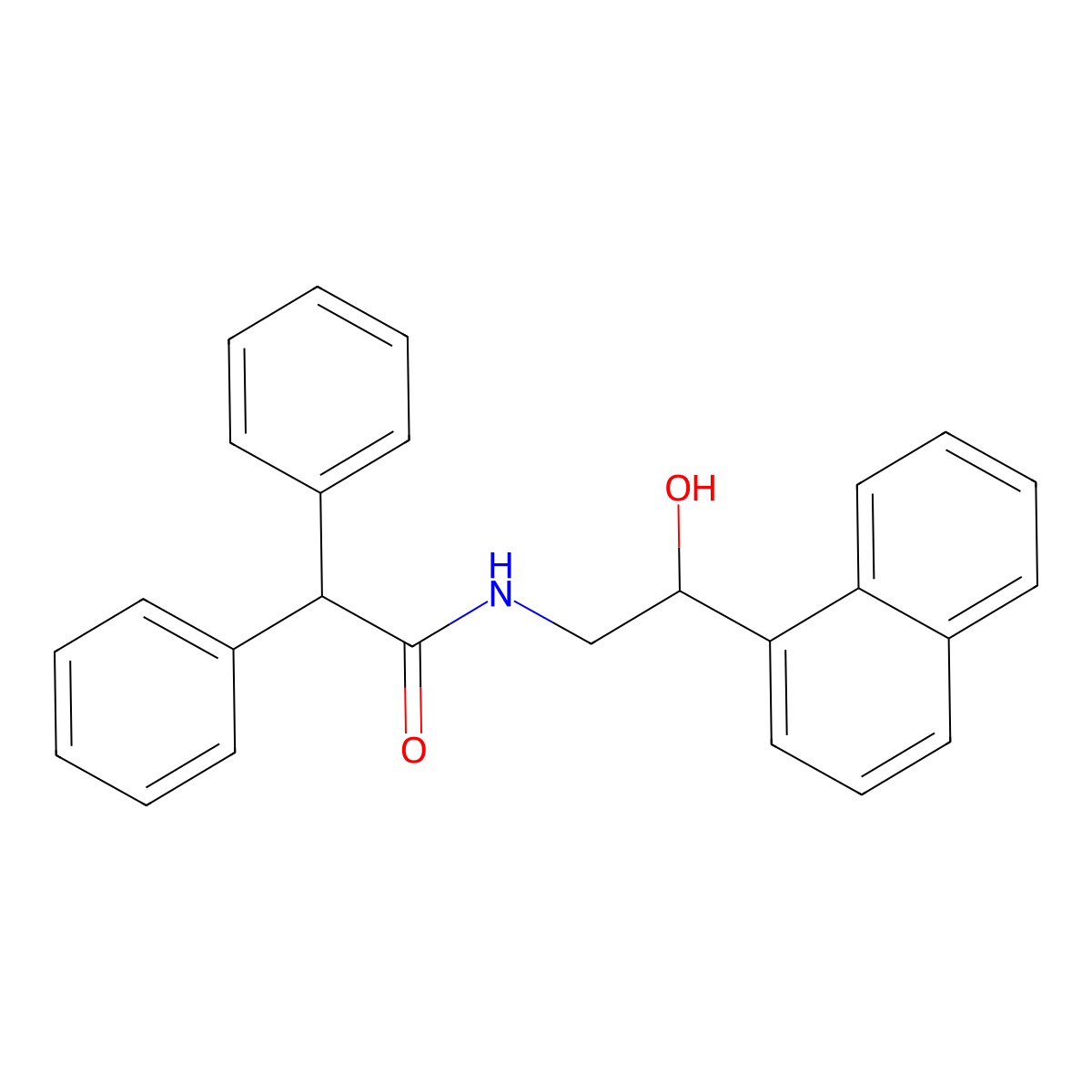 N-[2-hydroxy-2-(naphthalen-1-yl)ethyl]-2,2-diphenylacetamide molecular structure, CAS 1351597-96-0