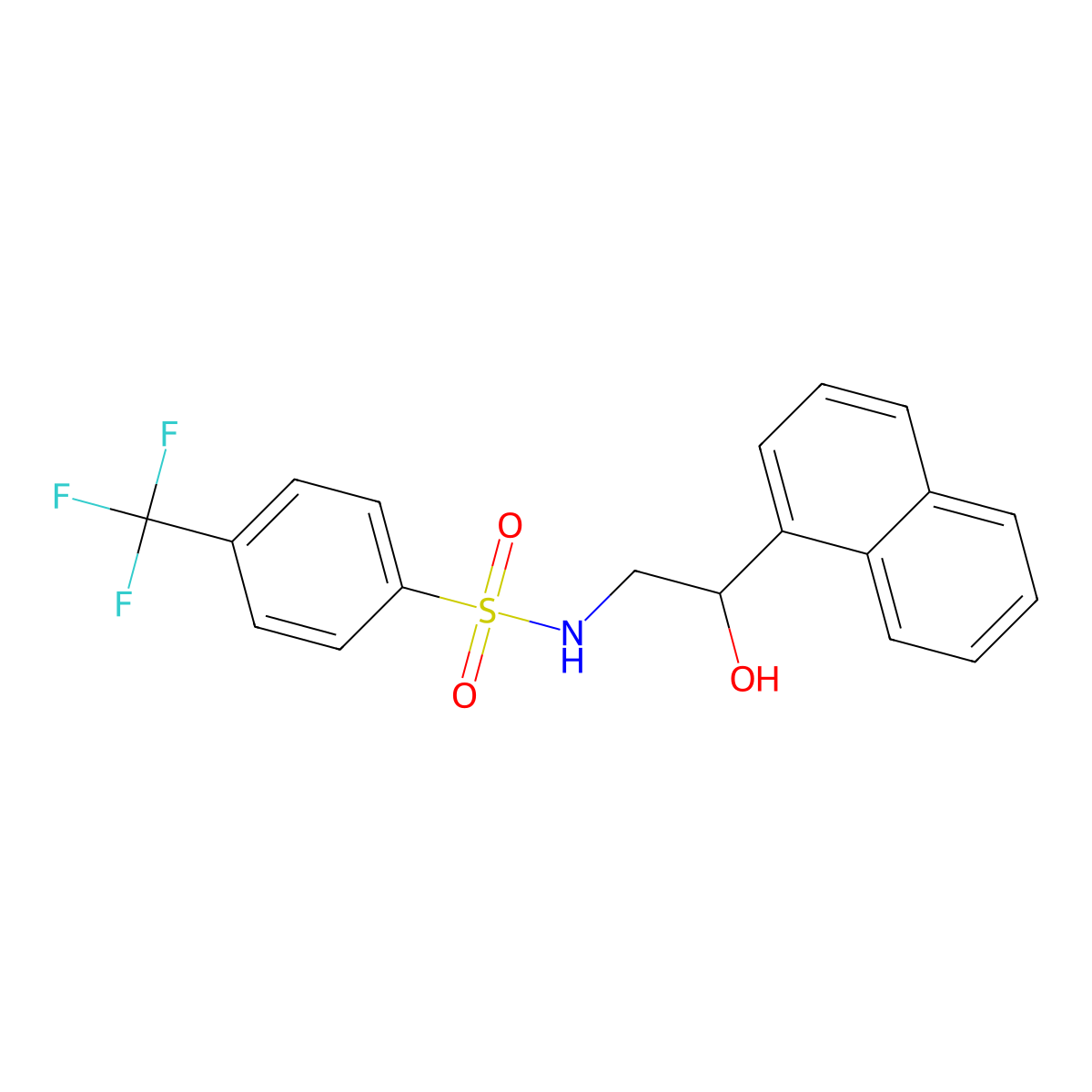 N-(2-hydroxy-2-(naphthalen-1-yl)ethyl)-4-(trifluoromethyl)benzenesulfonamide molecular structure, CAS 1351598-01-0