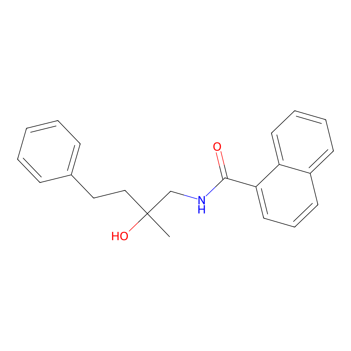 N-(2-hydroxy-2-methyl-4-phenylbutyl)-1-naphthamide molecular structure, CAS 1351598-07-6