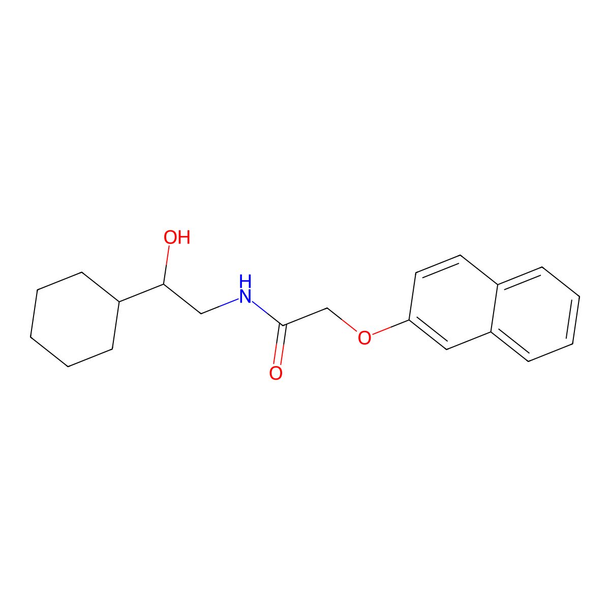 N-(2-cyclohexyl-2-hydroxyethyl)-2-(naphthalen-2-yloxy)acetamide molecular structure, CAS 1351598-10-1