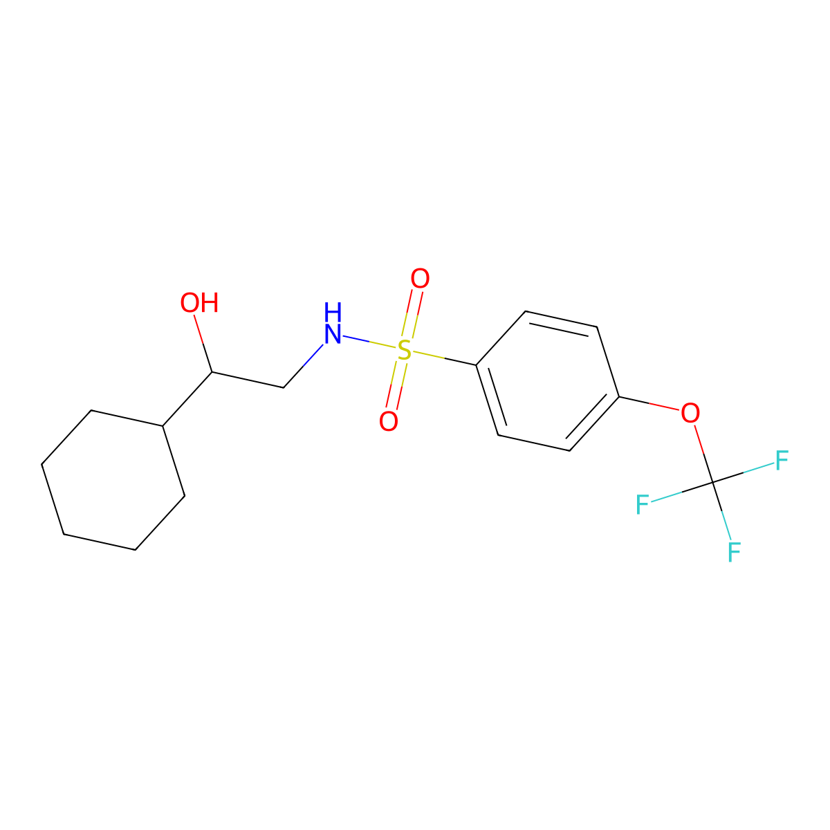 N-(2-cyclohexyl-2-hydroxyethyl)-4-(trifluoromethoxy)benzenesulfonamide molecular structure, CAS 1351598-11-2