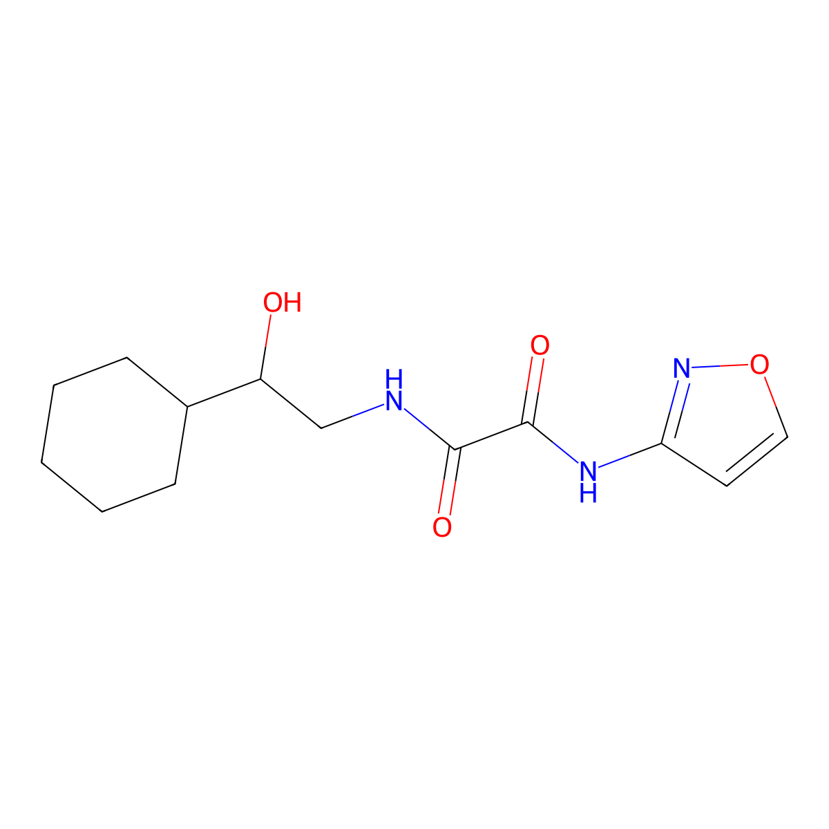 N1-(2-cyclohexyl-2-hydroxyethyl)-N2-(isoxazol-3-yl)oxalamide molecular structure, CAS 1351598-12-3
