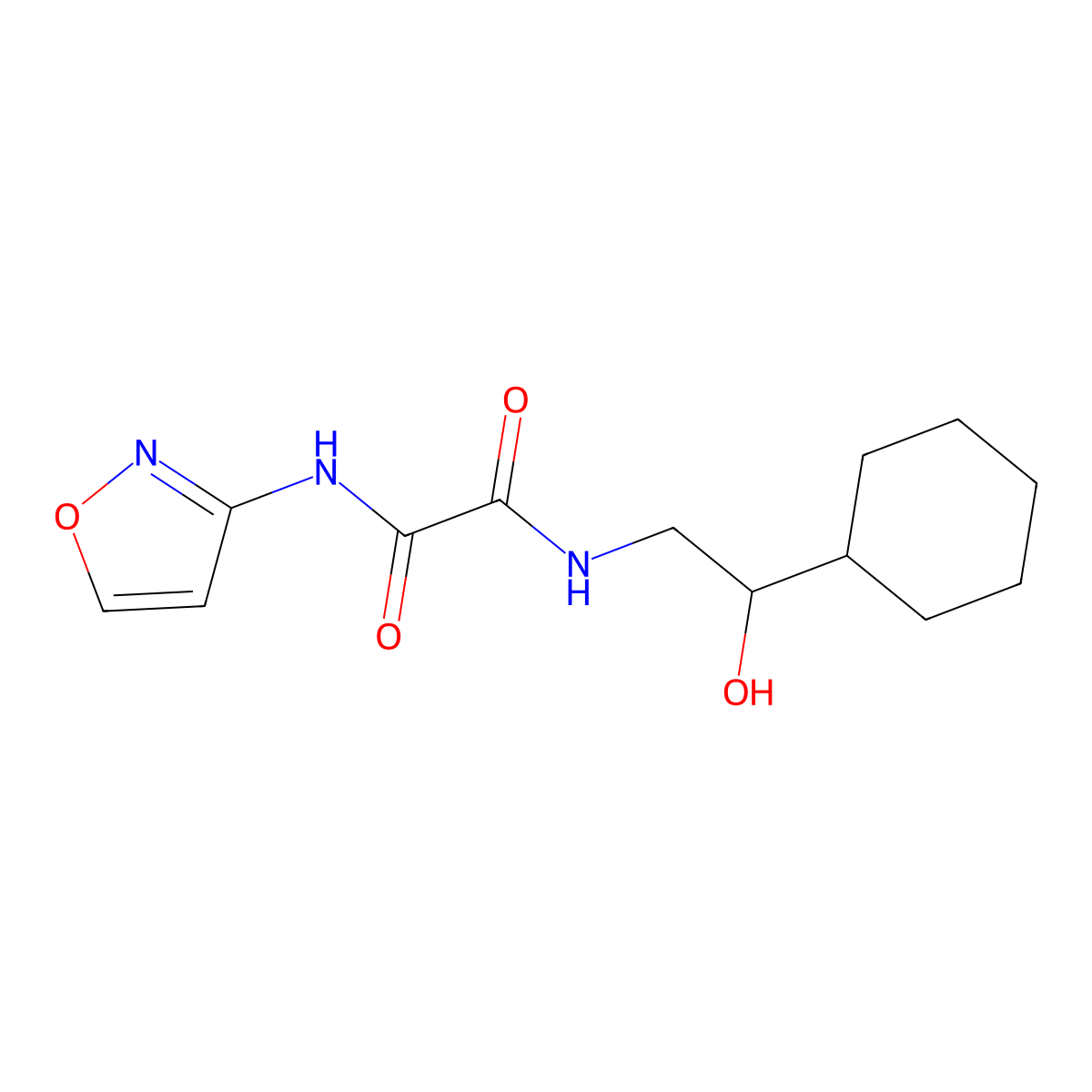 N1-(2-cyclohexyl-2-hydroxyethyl)-N2-(isoxazol-3-yl)oxalamide molecular structure, CAS 1351598-12-3