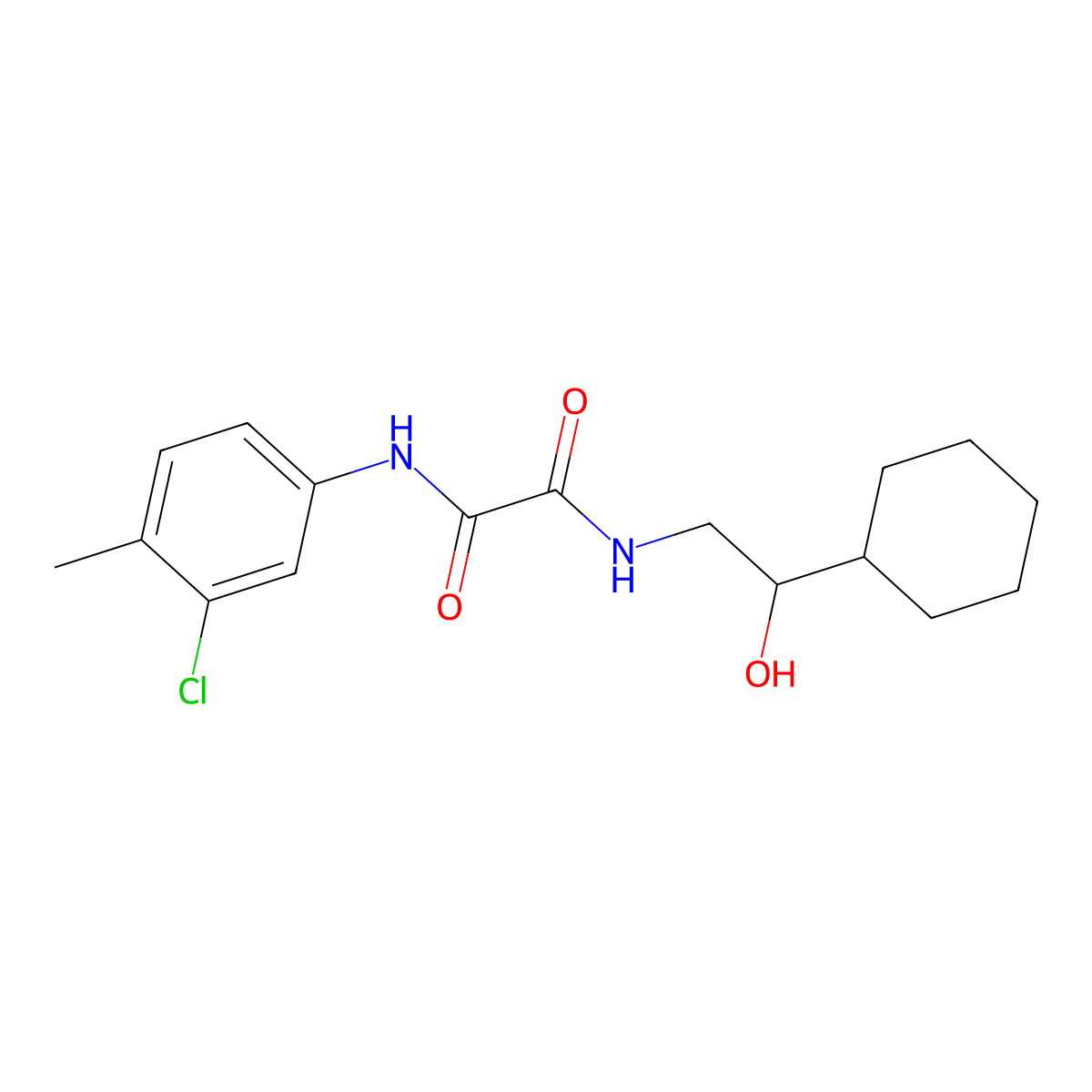 N1-(3-chloro-4-methylphenyl)-N2-(2-cyclohexyl-2-hydroxyethyl)oxalamide molecular structure, CAS 1351598-15-6