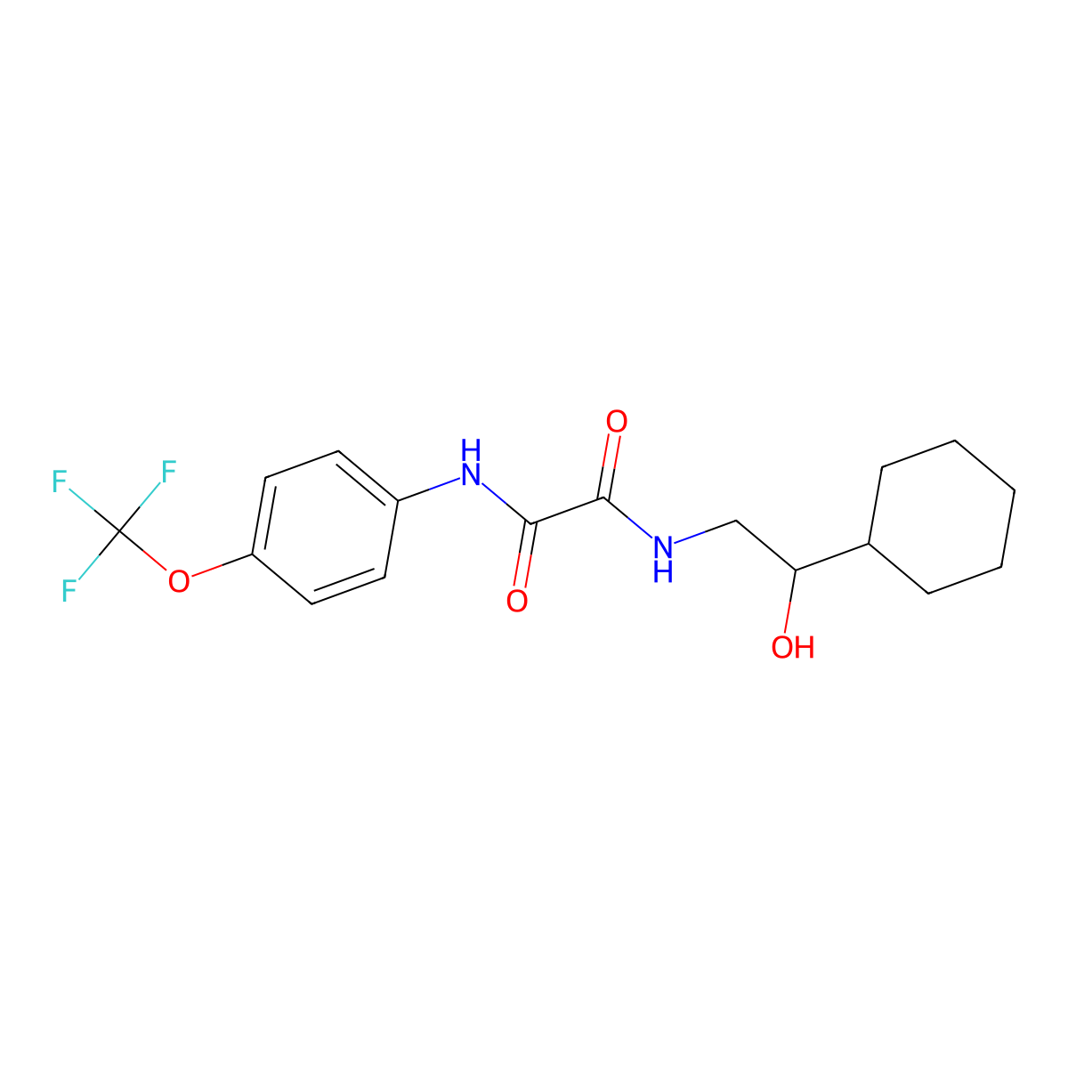 N1-(2-cyclohexyl-2-hydroxyethyl)-N2-(4-(trifluoromethoxy)phenyl)oxalamide molecular structure, CAS 1351598-22-5