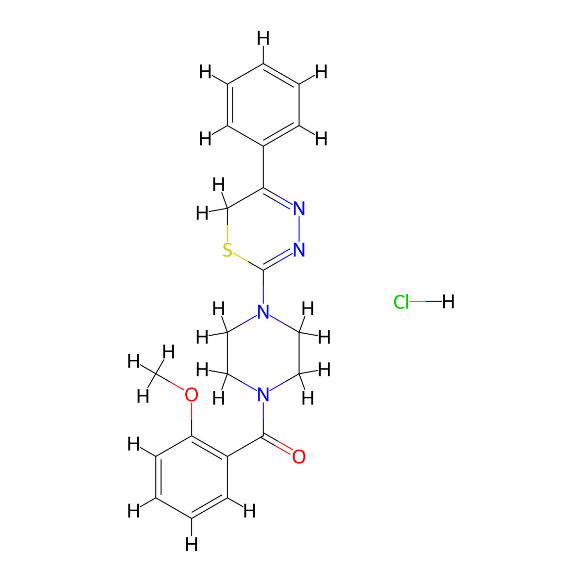 (2-methoxyphenyl)(4-(5-phenyl-6H-1,3,4-thiadiazin-2-yl)piperazin-1-yl)methanone hydrochloride molecular structure, CAS 1351598-28-1