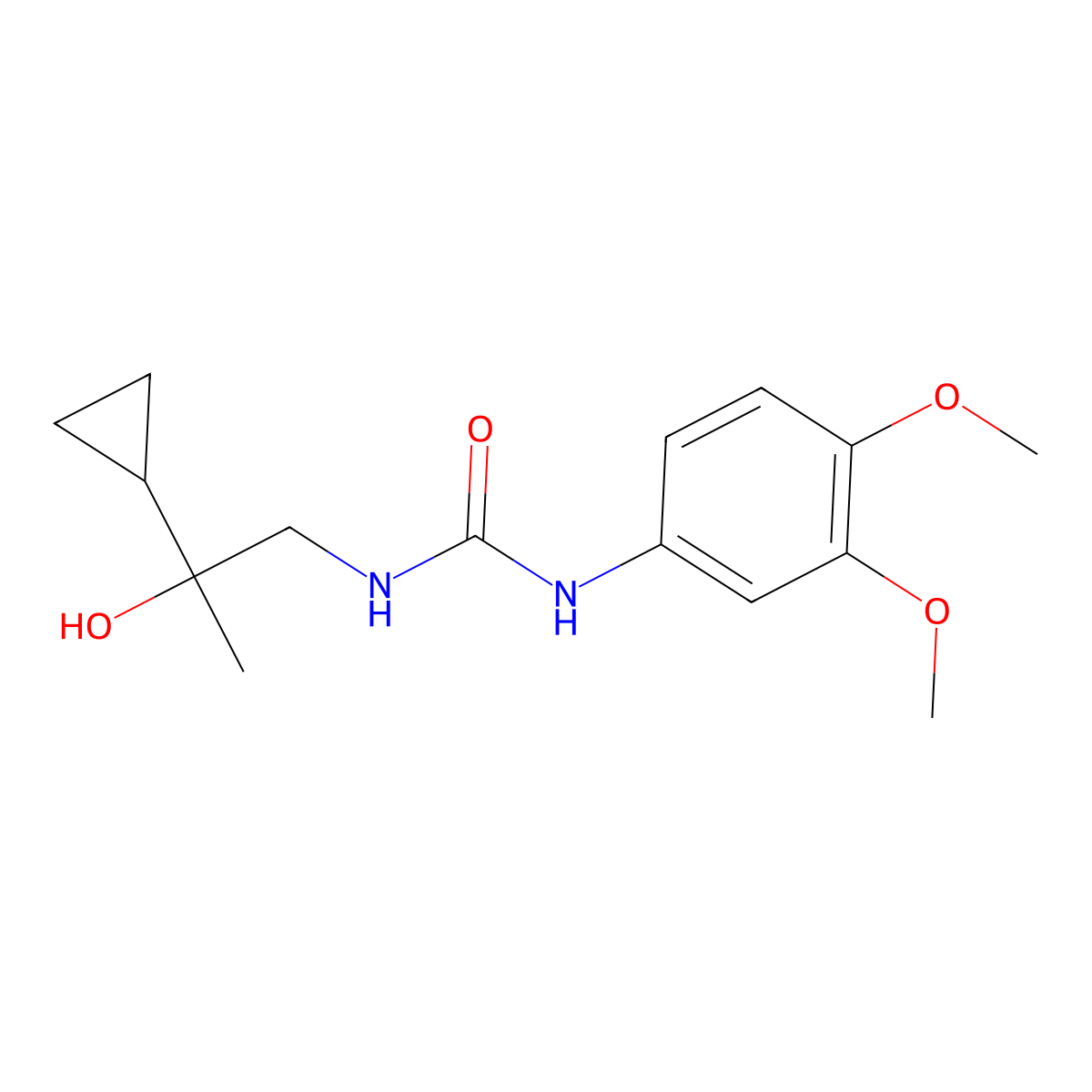 1-(2-Cyclopropyl-2-hydroxypropyl)-3-(3,4-dimethoxyphenyl)urea molecular structure, CAS 1351598-32-7