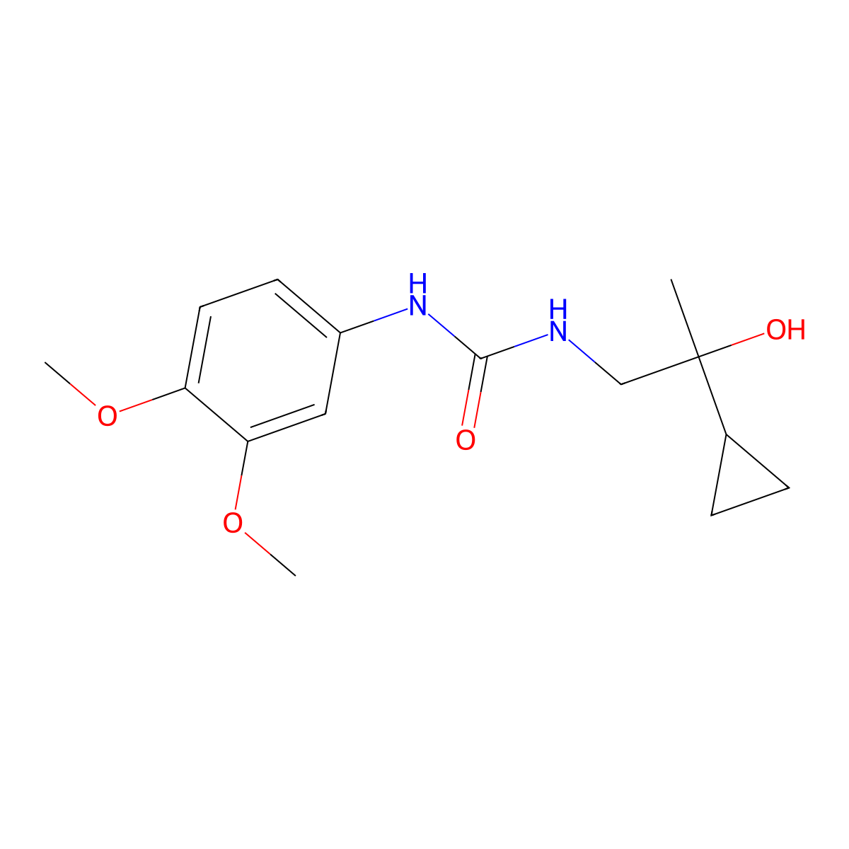 1-(2-Cyclopropyl-2-hydroxypropyl)-3-(3,4-dimethoxyphenyl)urea molecular structure, CAS 1351598-32-7
