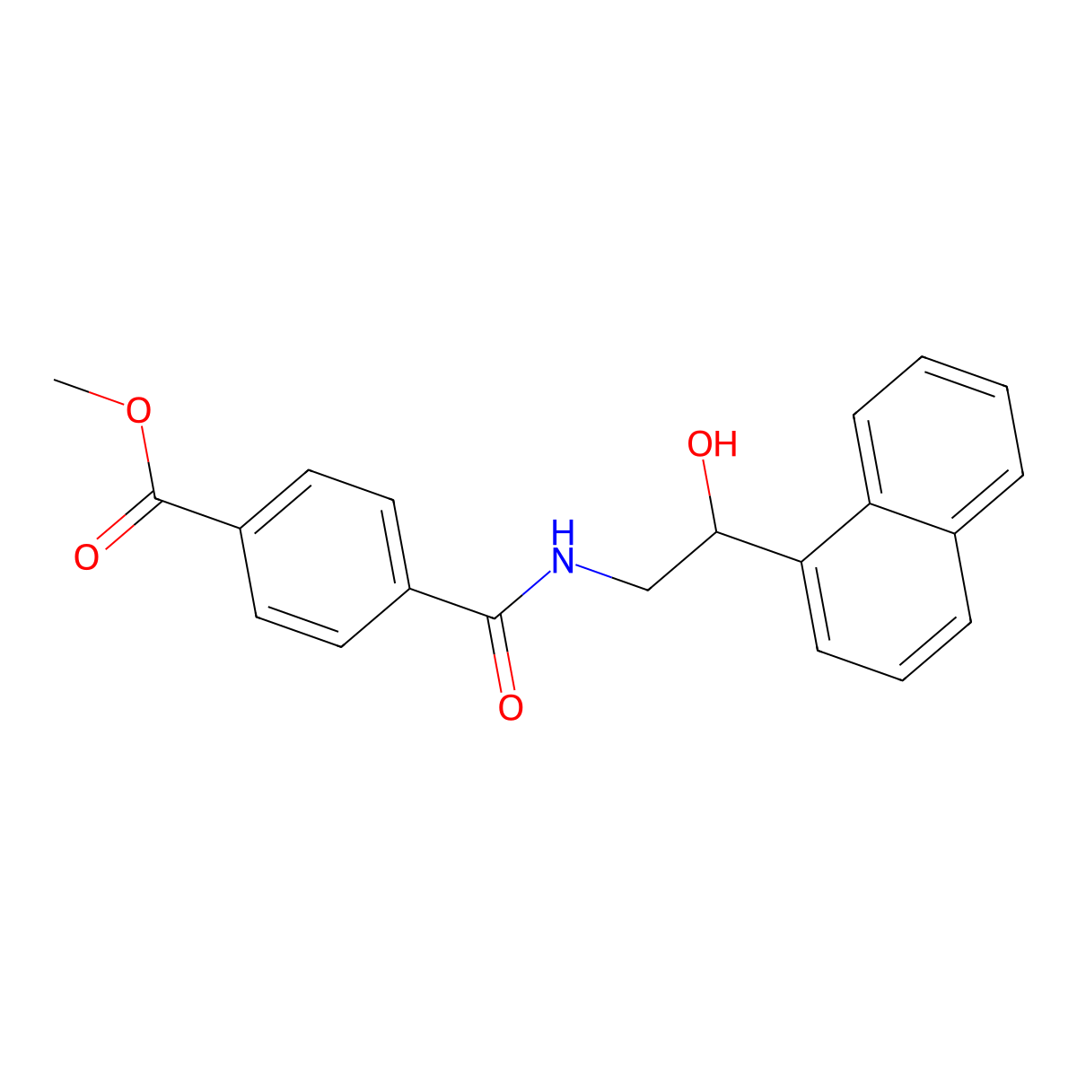 Methyl 4-((2-hydroxy-2-(naphthalen-1-yl)ethyl)carbamoyl)benzoate molecular structure, CAS 1351598-43-0