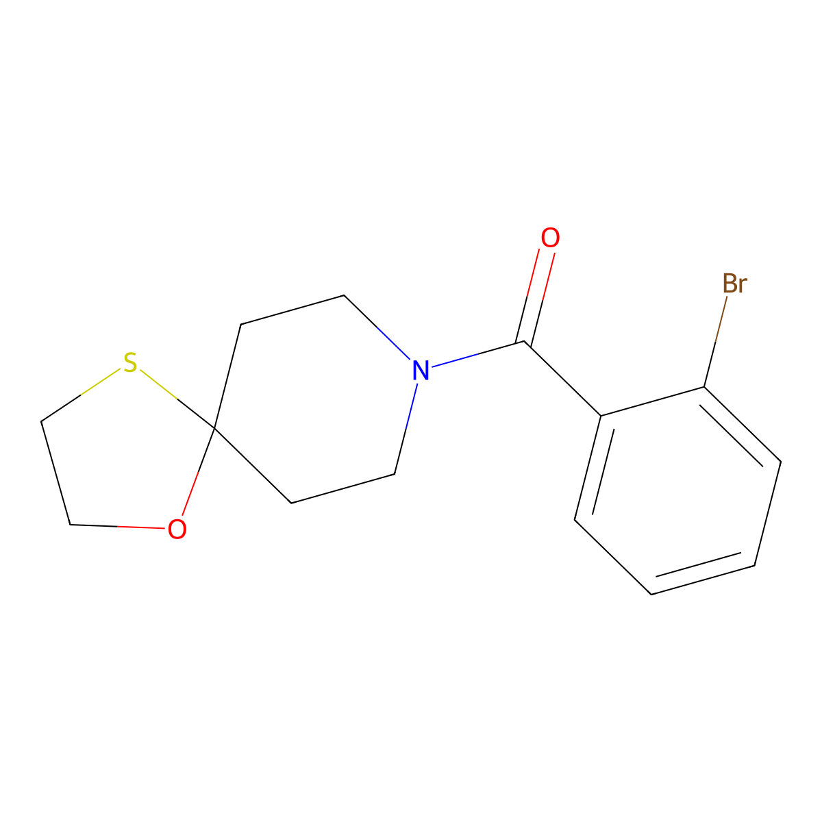 (2-Bromophenyl)(1-oxa-4-thia-8-azaspiro[4.5]decan-8-yl)methanone molecular structure, CAS 1351598-45-2