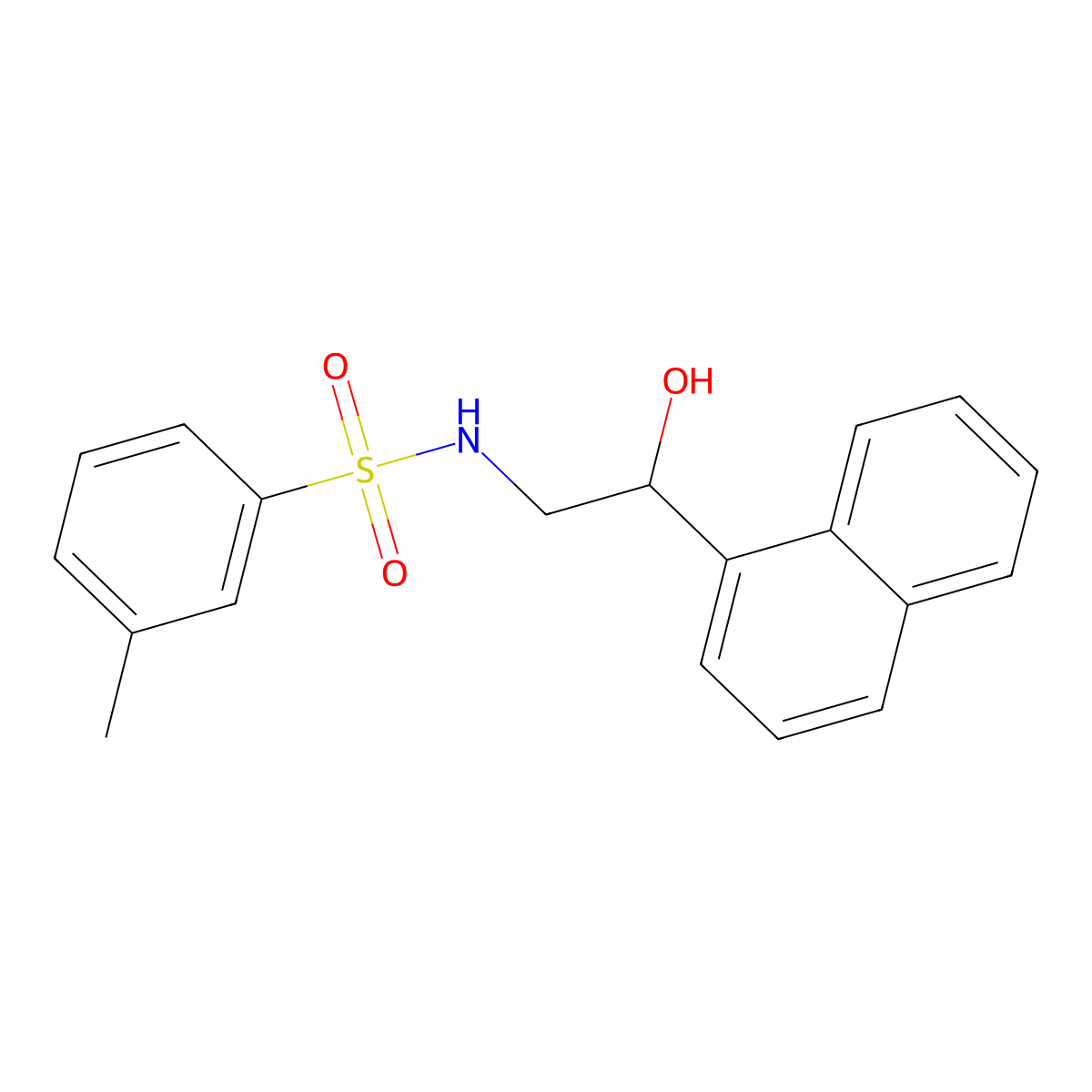 N-(2-hydroxy-2-(naphthalen-1-yl)ethyl)-3-methylbenzenesulfonamide molecular structure, CAS 1351598-46-3