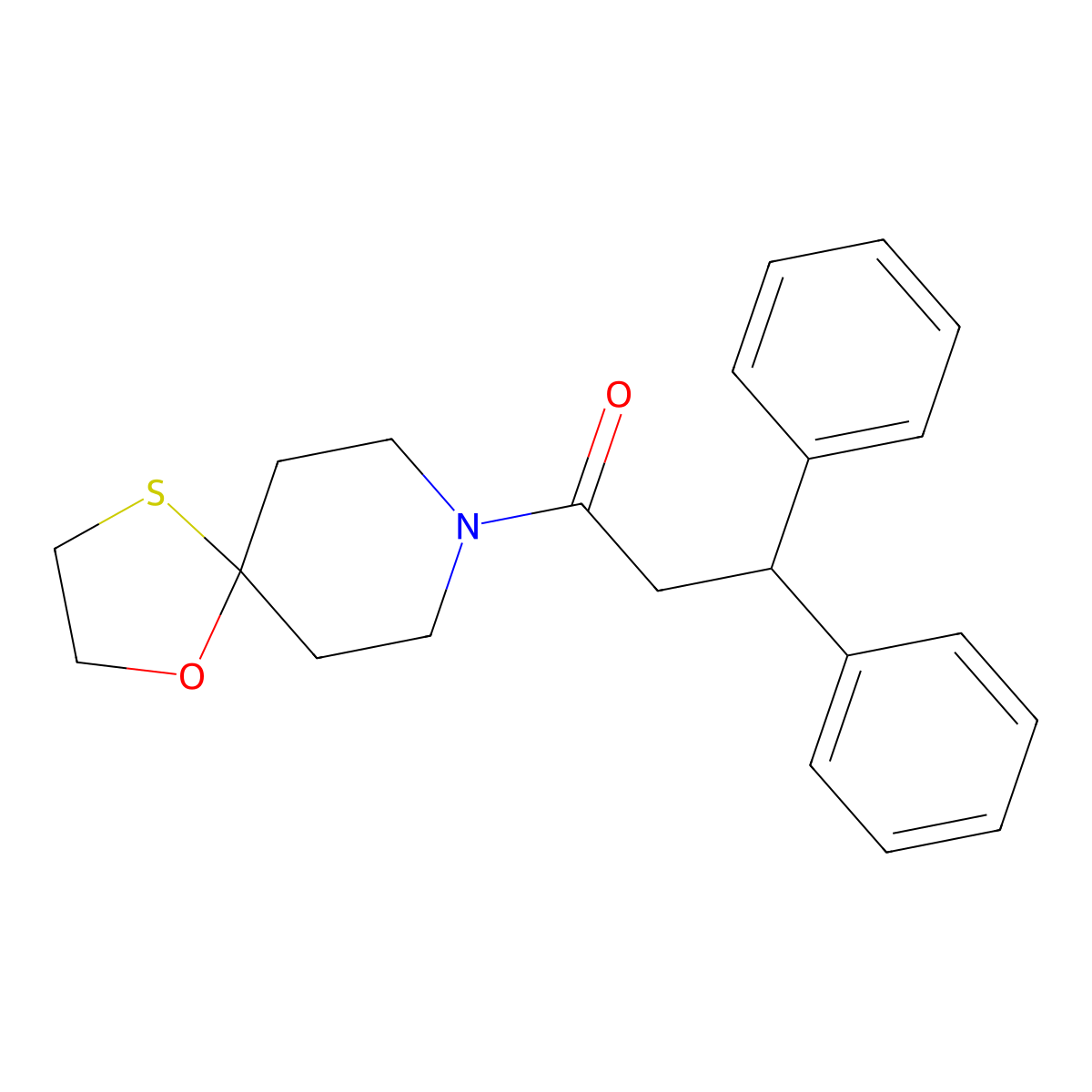 3,3-Diphenyl-1-(1-oxa-4-thia-8-azaspiro[4.5]decan-8-yl)propan-1-one molecular structure, CAS 1351598-48-5
