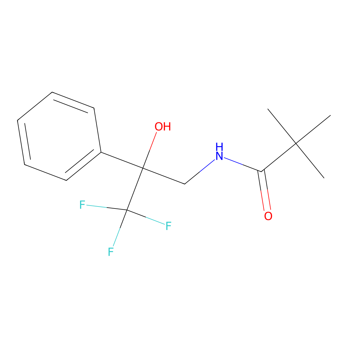 N-(3,3,3-trifluoro-2-hydroxy-2-phenylpropyl)pivalamide molecular structure, CAS 1351598-49-6