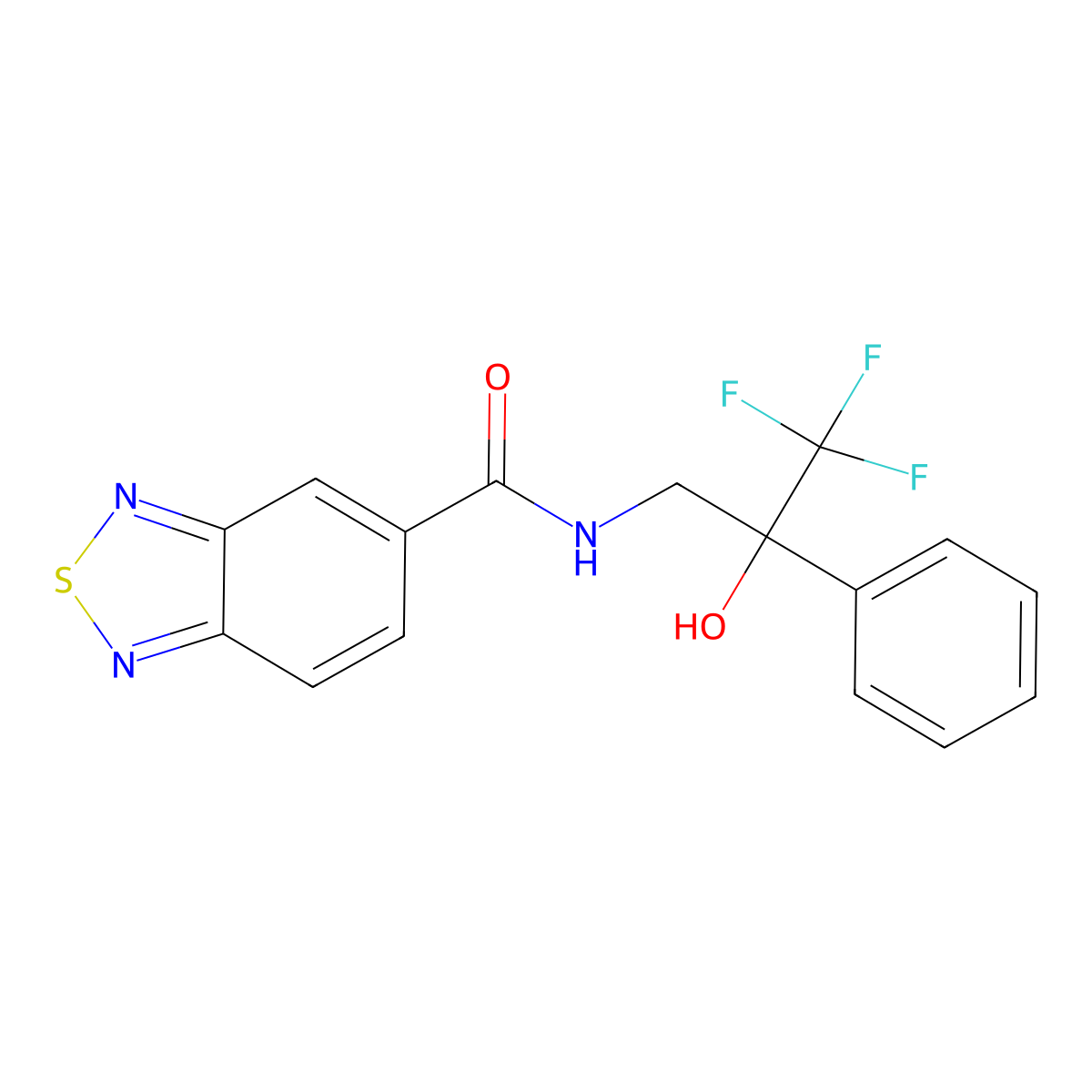 N-(3,3,3-trifluoro-2-hydroxy-2-phenylpropyl)-2,1,3-benzothiadiazole-5-carboxamide molecular structure, CAS 1351598-53-2