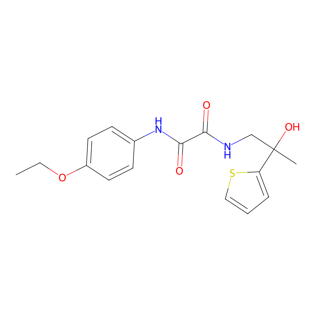 N1-(4-ethoxyphenyl)-N2-(2-hydroxy-2-(thiophen-2-yl)propyl)oxalamide molecular structure, CAS 1351598-78-1