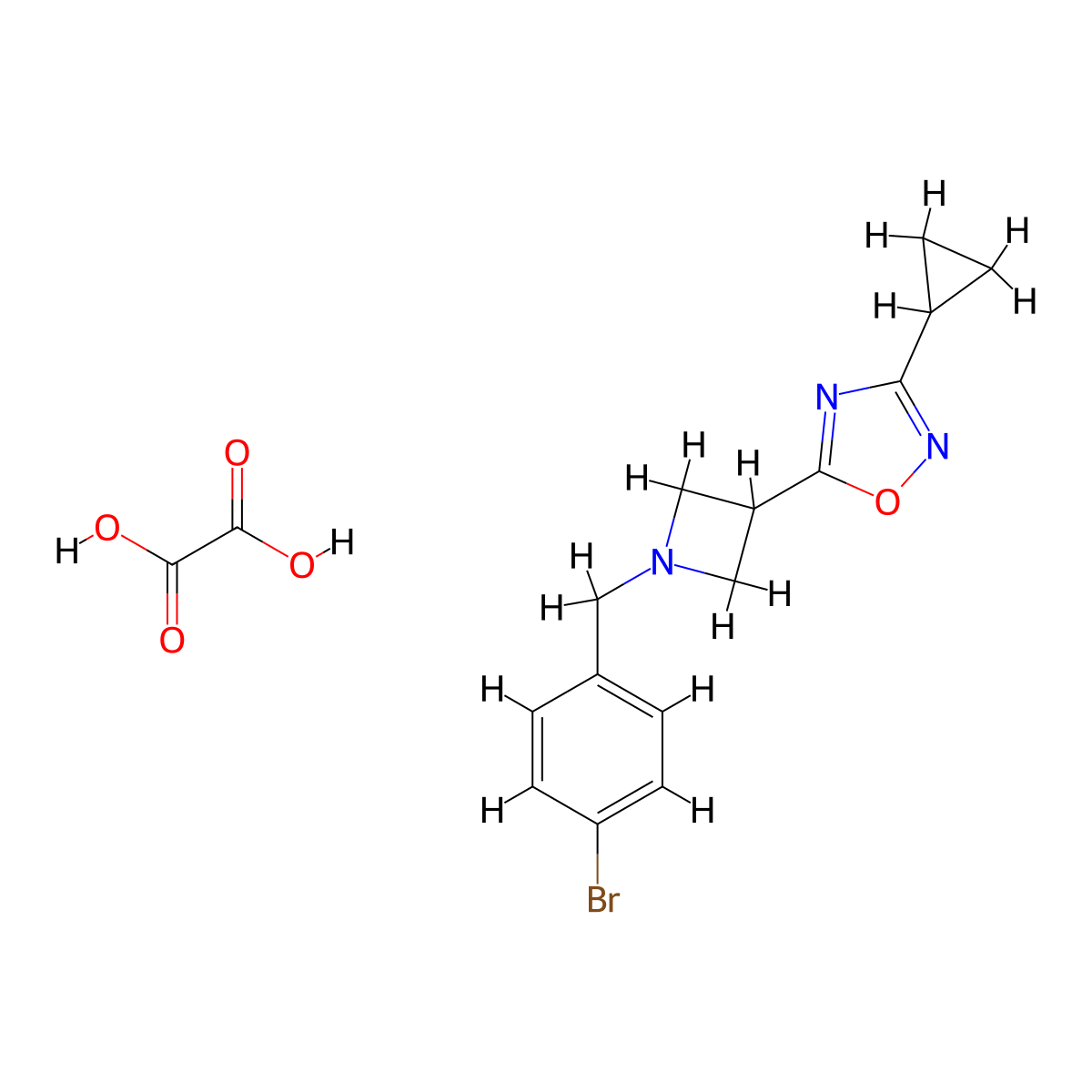 5-(1-(4-Bromobenzyl)azetidin-3-yl)-3-cyclopropyl-1,2,4-oxadiazole oxalate molecular structure, CAS 1351598-83-8