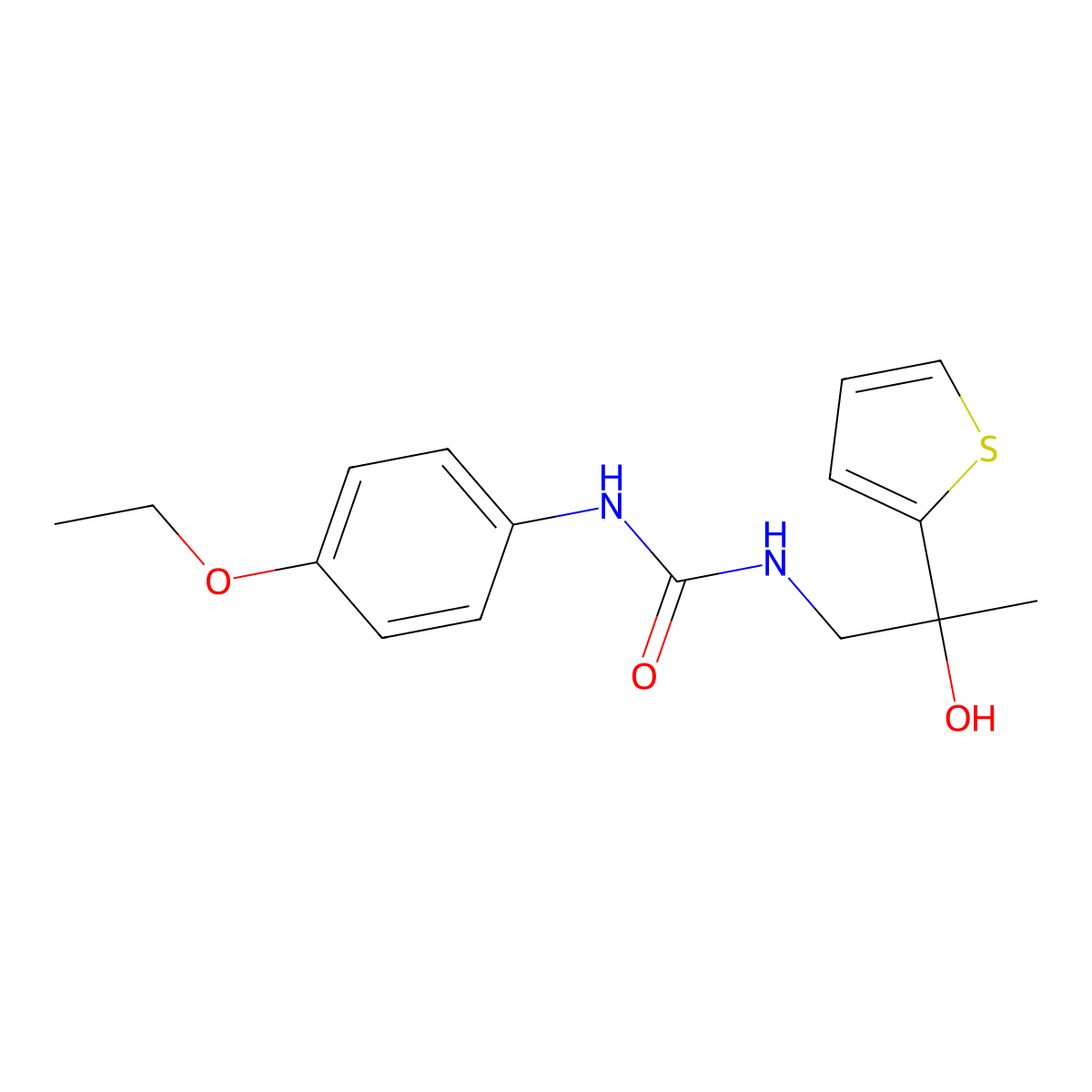 1-(4-Ethoxyphenyl)-3-(2-hydroxy-2-(thiophen-2-yl)propyl)urea molecular structure, CAS 1351598-88-3