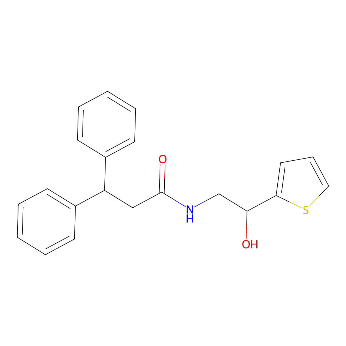 N-[2-hydroxy-2-(thiophen-2-yl)ethyl]-3,3-diphenylpropanamide molecular structure, CAS 1351599-04-6