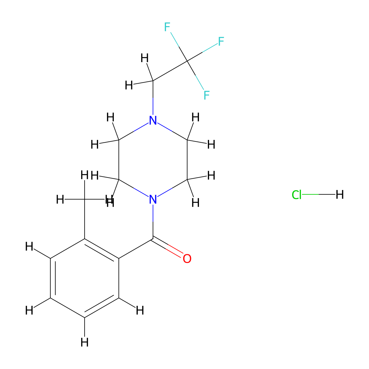 o-Tolyl(4-(2,2,2-trifluoroethyl)piperazin-1-yl)methanone hydrochloride molecular structure, CAS 1351599-09-1