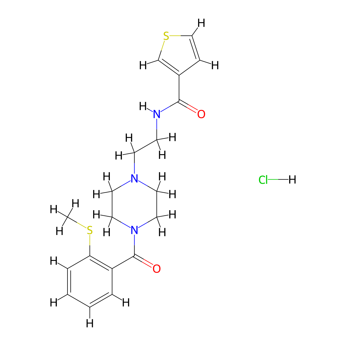 N-(2-(4-(2-(methylthio)benzoyl)piperazin-1-yl)ethyl)thiophene-3-carboxamide hydrochloride molecular structure, CAS 1351599-23-9