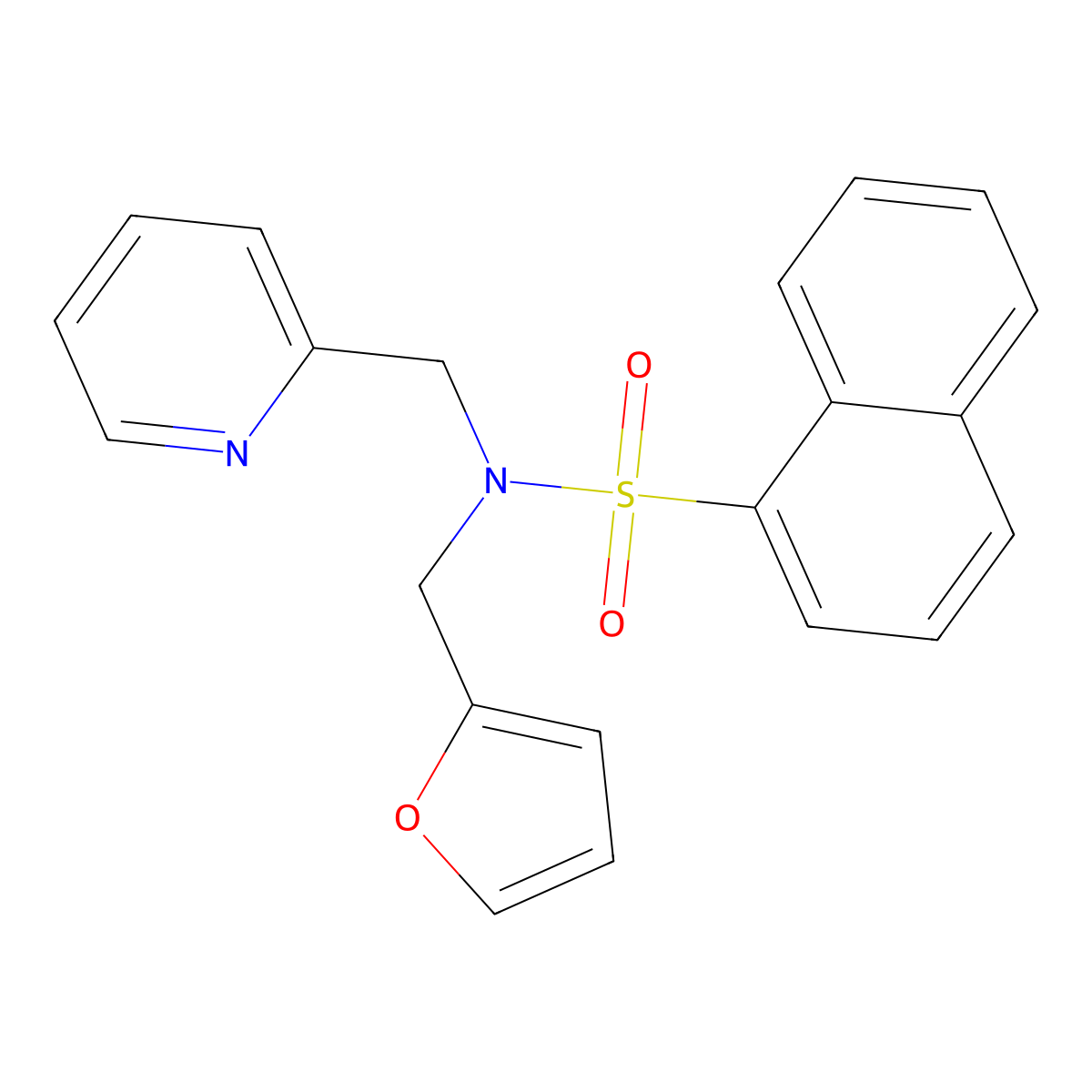 N-(furan-2-ylmethyl)-N-(pyridin-2-ylmethyl)naphthalene-1-sulfonamide molecular structure, CAS 1351599-76-2