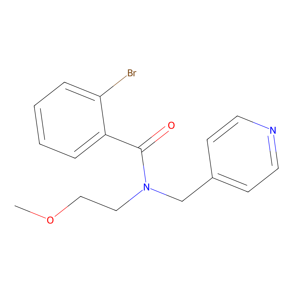 2-bromo-N-(2-methoxyethyl)-N-(pyridin-4-ylmethyl)benzamide molecular structure, CAS 1351599-81-9