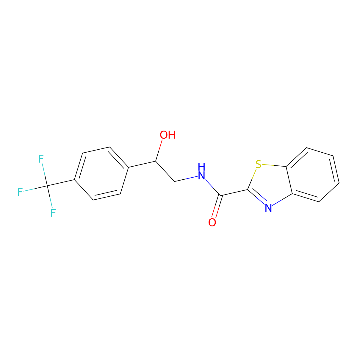 N-(2-hydroxy-2-(4-(trifluoromethyl)phenyl)ethyl)benzo[d]thiazole-2-carboxamide molecular structure, CAS 1351599-83-1