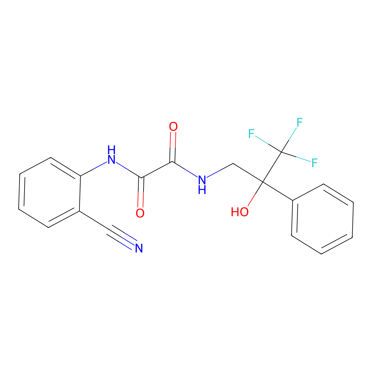 N1-(2-cyanophenyl)-N2-(3,3,3-trifluoro-2-hydroxy-2-phenylpropyl)oxalamide molecular structure, CAS 1351599-95-5