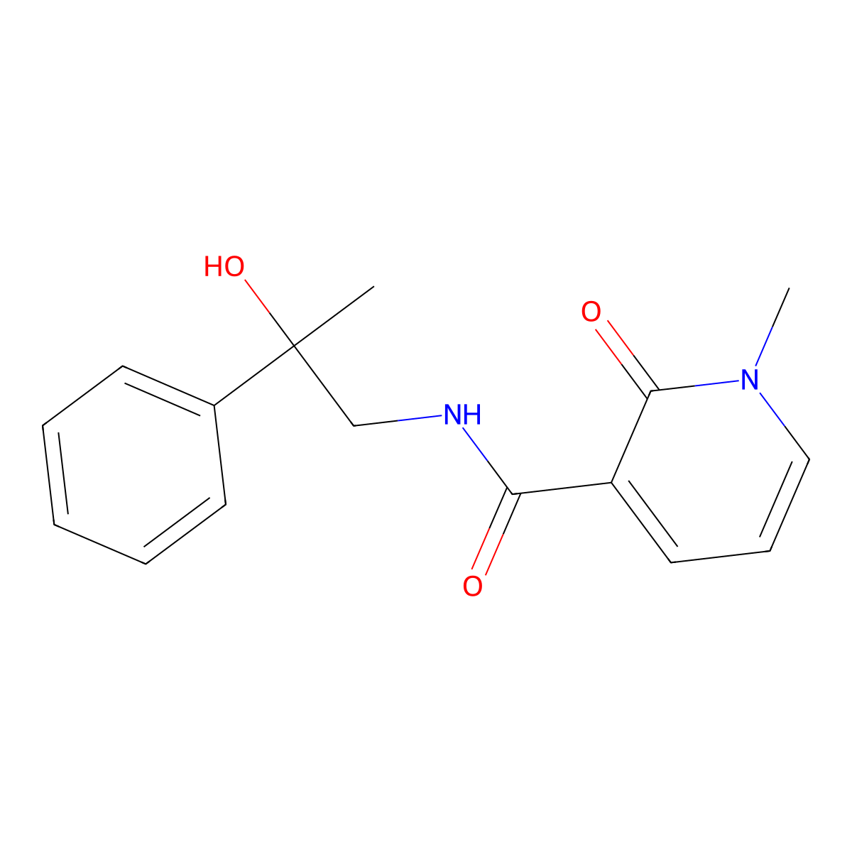 N-(2-hydroxy-2-phenylpropyl)-1-methyl-2-oxo-1,2-dihydropyridine-3-carboxamide molecular structure, CAS 1351599-98-8