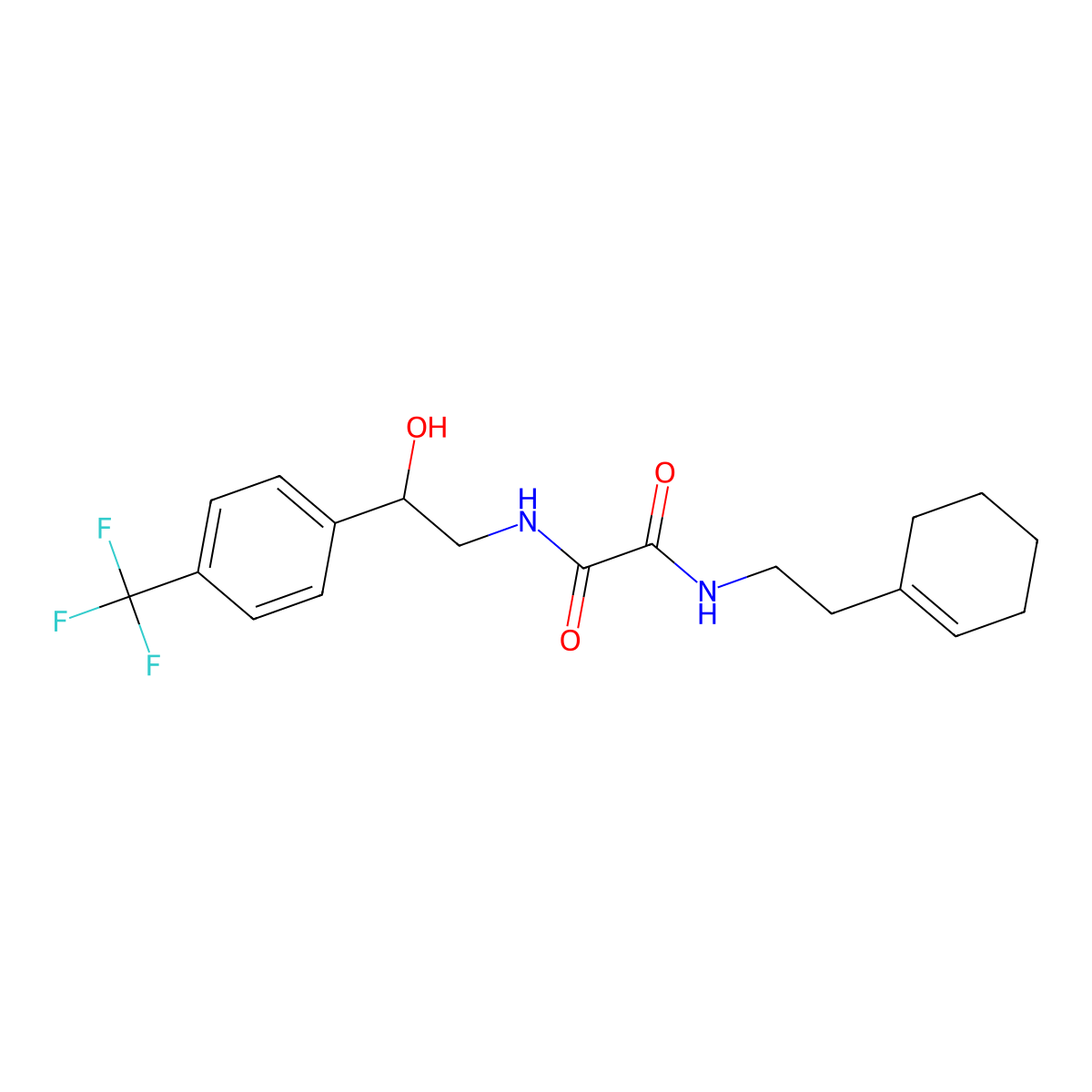 N1-(2-(cyclohex-1-en-1-yl)ethyl)-N2-(2-hydroxy-2-(4-(trifluoromethyl)phenyl)ethyl)oxalamide molecular structure, CAS 1351599-99-9