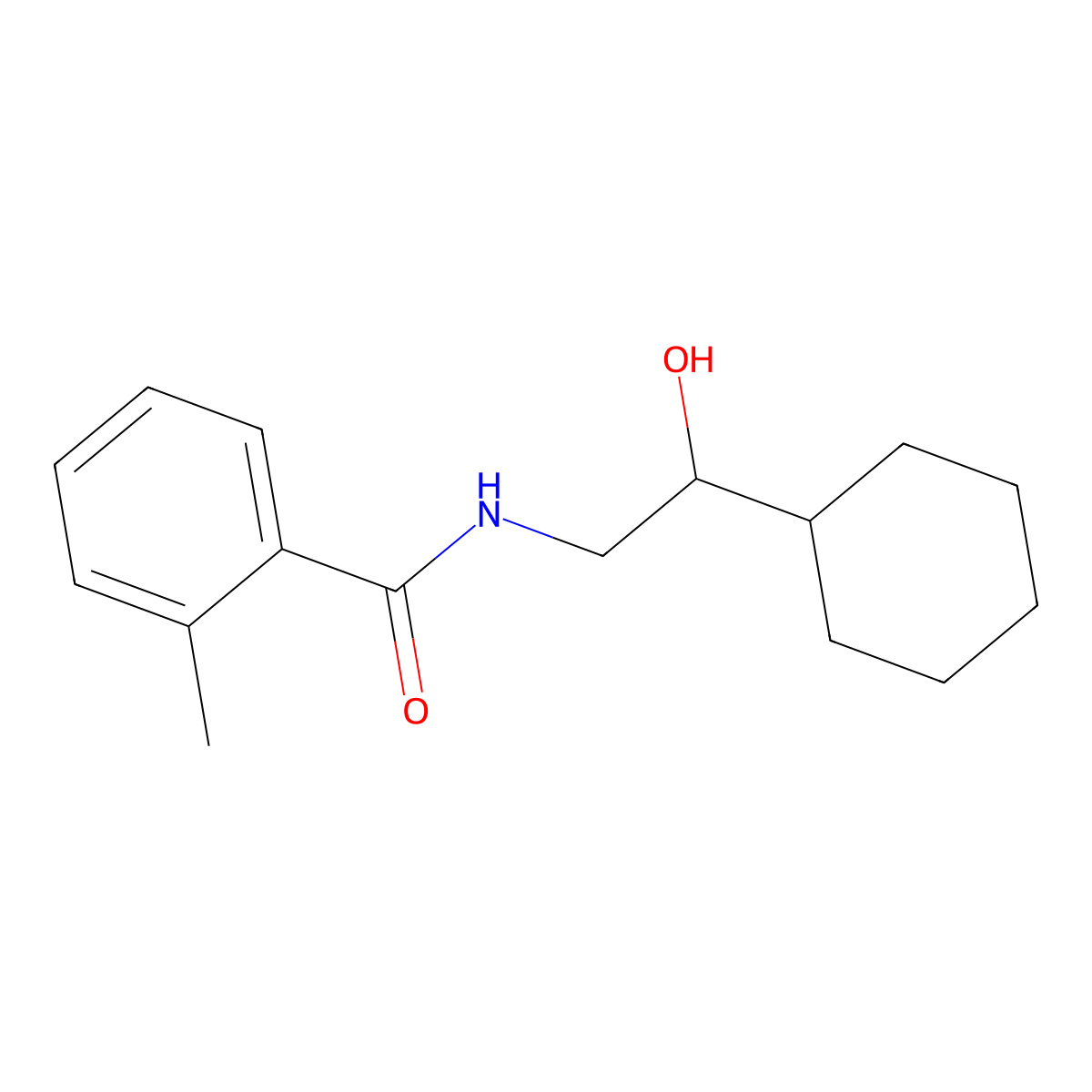 N-(2-cyclohexyl-2-hydroxyethyl)-2-methylbenzamide molecular structure, CAS 1351600-01-5