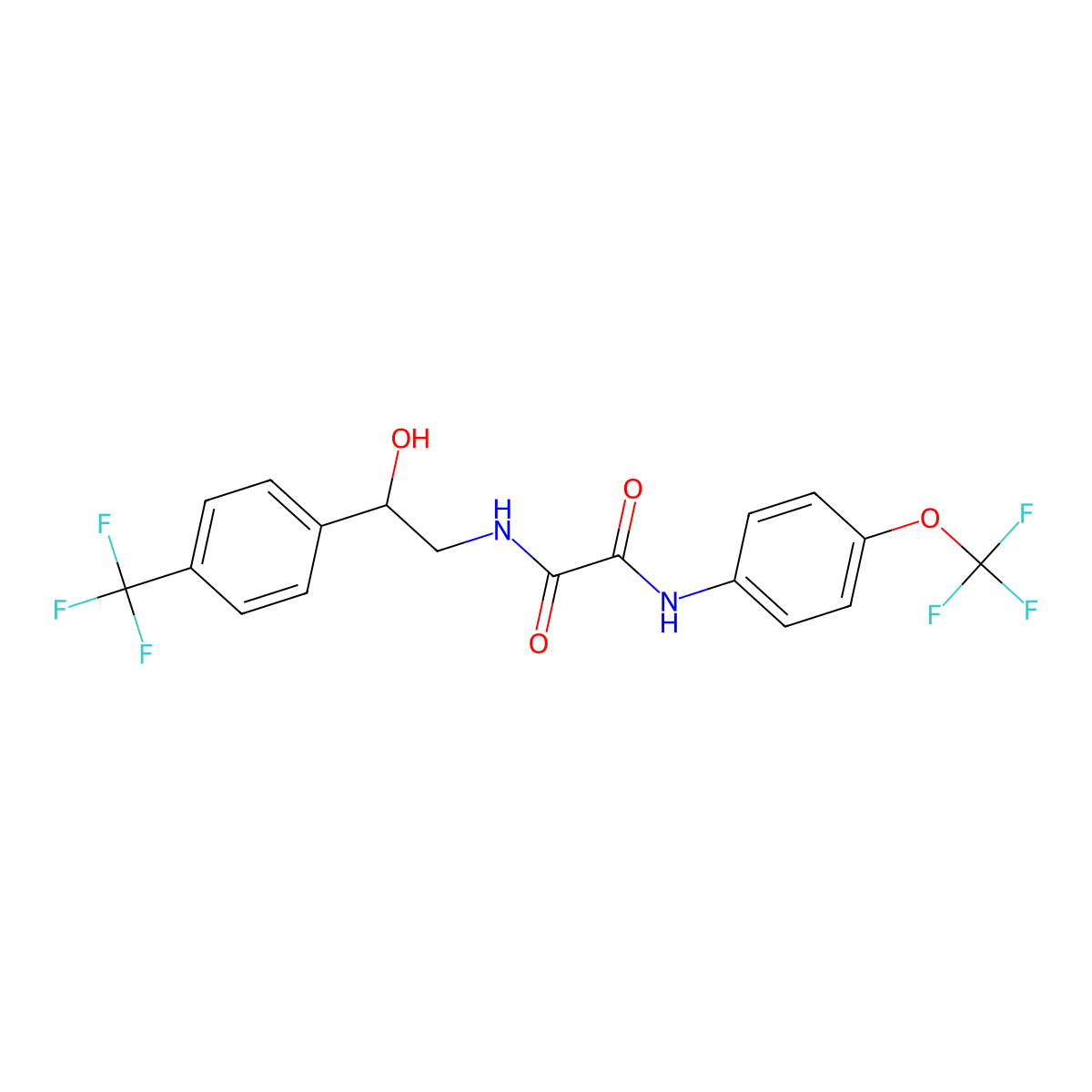 N1-(2-hydroxy-2-(4-(trifluoromethyl)phenyl)ethyl)-N2-(4-(trifluoromethoxy)phenyl)oxalamide molecular structure, CAS 1351600-08-2
