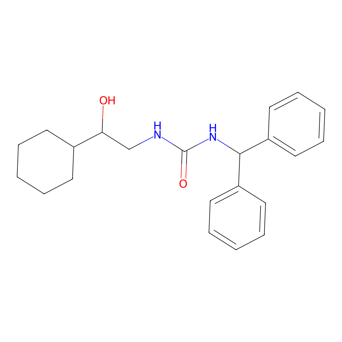 1-Benzhydryl-3-(2-cyclohexyl-2-hydroxyethyl)urea molecular structure, CAS 1351600-11-7