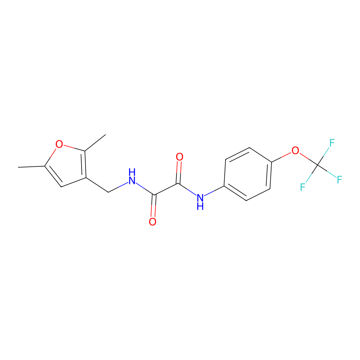 N1-((2,5-dimethylfuran-3-yl)methyl)-N2-(4-(trifluoromethoxy)phenyl)oxalamide molecular structure, CAS 1351600-14-0